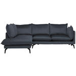 ECKSOFA in Samt Anthrazit  - Anthrazit/Schwarz, Design, Textil/Metall (200/241cm) - Carryhome