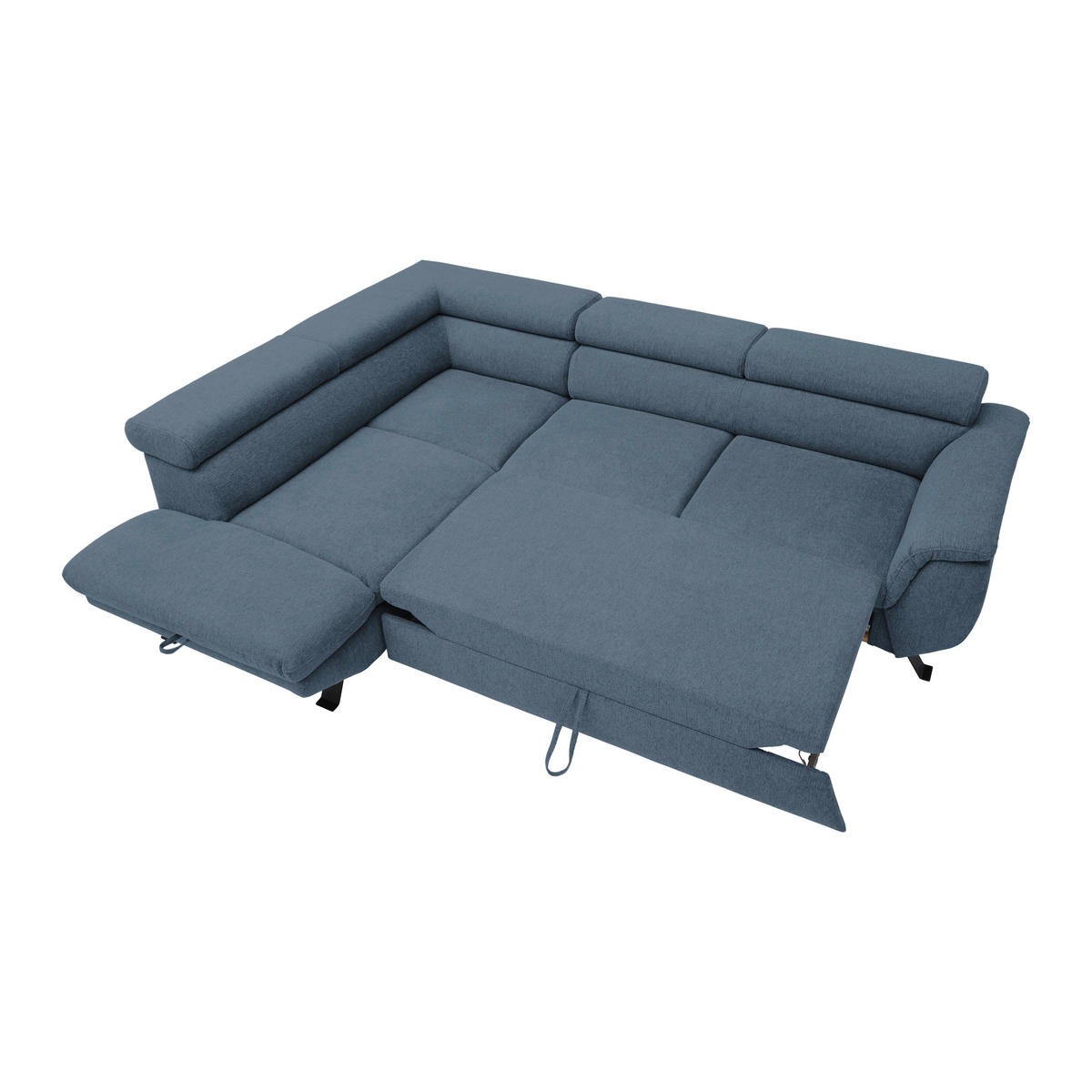 HÖRNSOFFA i vävt tyg kunglig blå  - kunglig blå/svart, Modern, metall/textil (198/257cm) - MID.YOU