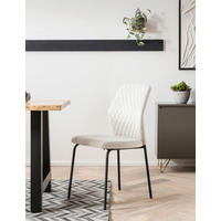 STUHL-SET 2 Stück  in Samt  - Beige/Schwarz, MODERN, Textil/Metall (46,5/92/56,5cm) - Livetastic