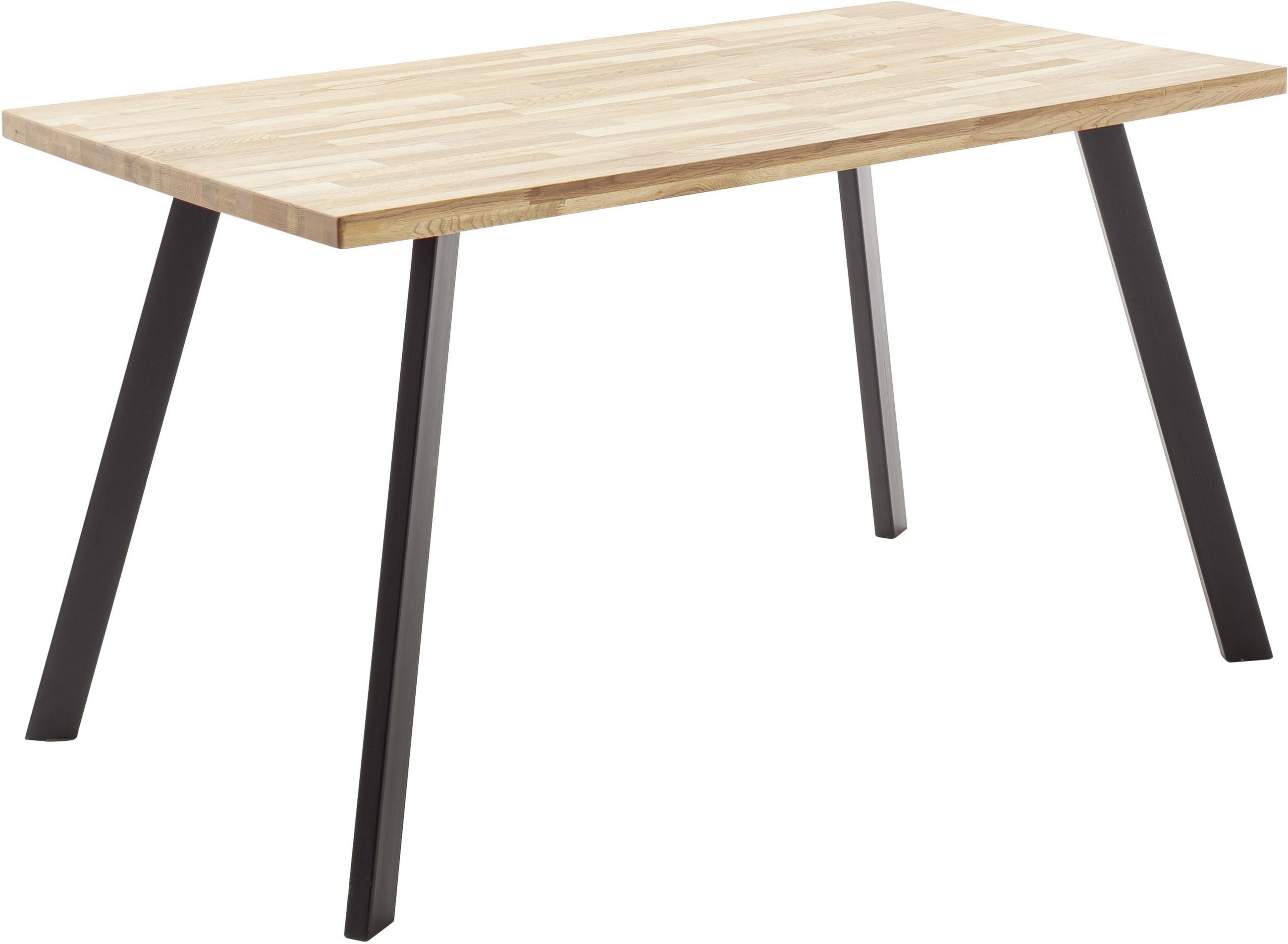 Carryhome Esstisch Schwarz, Wildeiche 75x75x120 cm