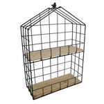 WANDREGAL Tanne Schwarz  - Schwarz, Basics, Holz/Metall (40/60/15cm) - Ambia Home