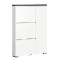 SCHUHSCHRANK Grau, Weiß  - Silberfarben/Weiß, MODERN, Holzwerkstoff (95/133/18cm)