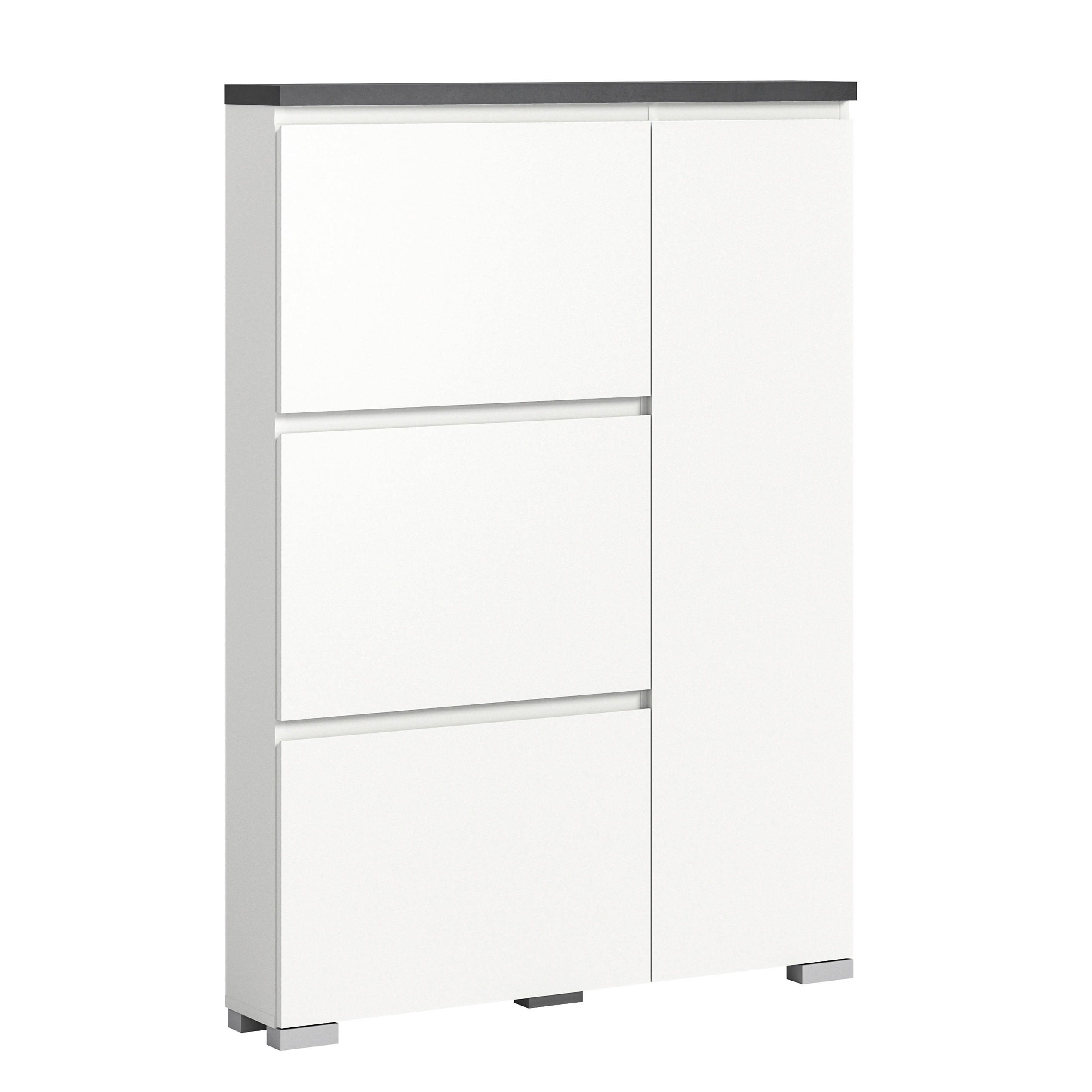 Schuhschrank Shoelove Weiß, Grau B: 95cm