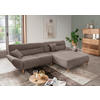 ECKSOFA  in Bouclé Taupe  290/166 cm  - Taupe/Wildeiche, KONVENTIONELL, Holz/Textil (290/166cm) - MID.YOU