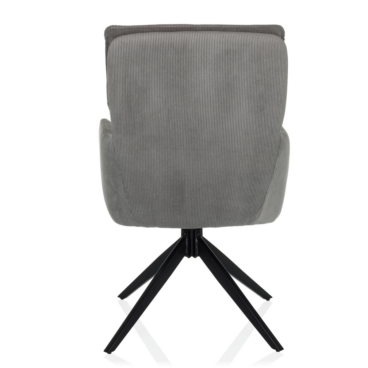 ARMLEHNSTUHL  in Cord  - Schwarz/Grau, MODERN, Textil/Metall (58/94/60cm) - MID.YOU