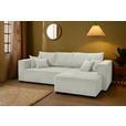 ECKSOFA Creme Cord  - Creme/Braun, KONVENTIONELL, Holz/Textil (230/190cm) - Carryhome