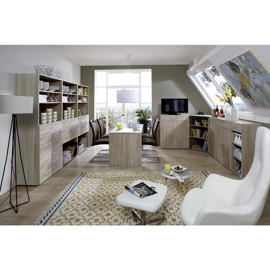 Thumbnail - Xora Regal, Eiche, Kunststoff, 6 Schubladen, 40x185x40 cm, BQ - Bündnis für Qualität, Made in Germany, DIN EN ISO 9001, ...