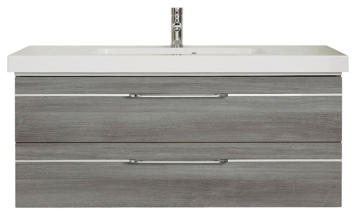 WASCHTISCHKOMBI 123 cm  - Chromfarben/Graphitfarben, KONVENTIONELL, Holzwerkstoff/Stein (123cm) - Pelipal