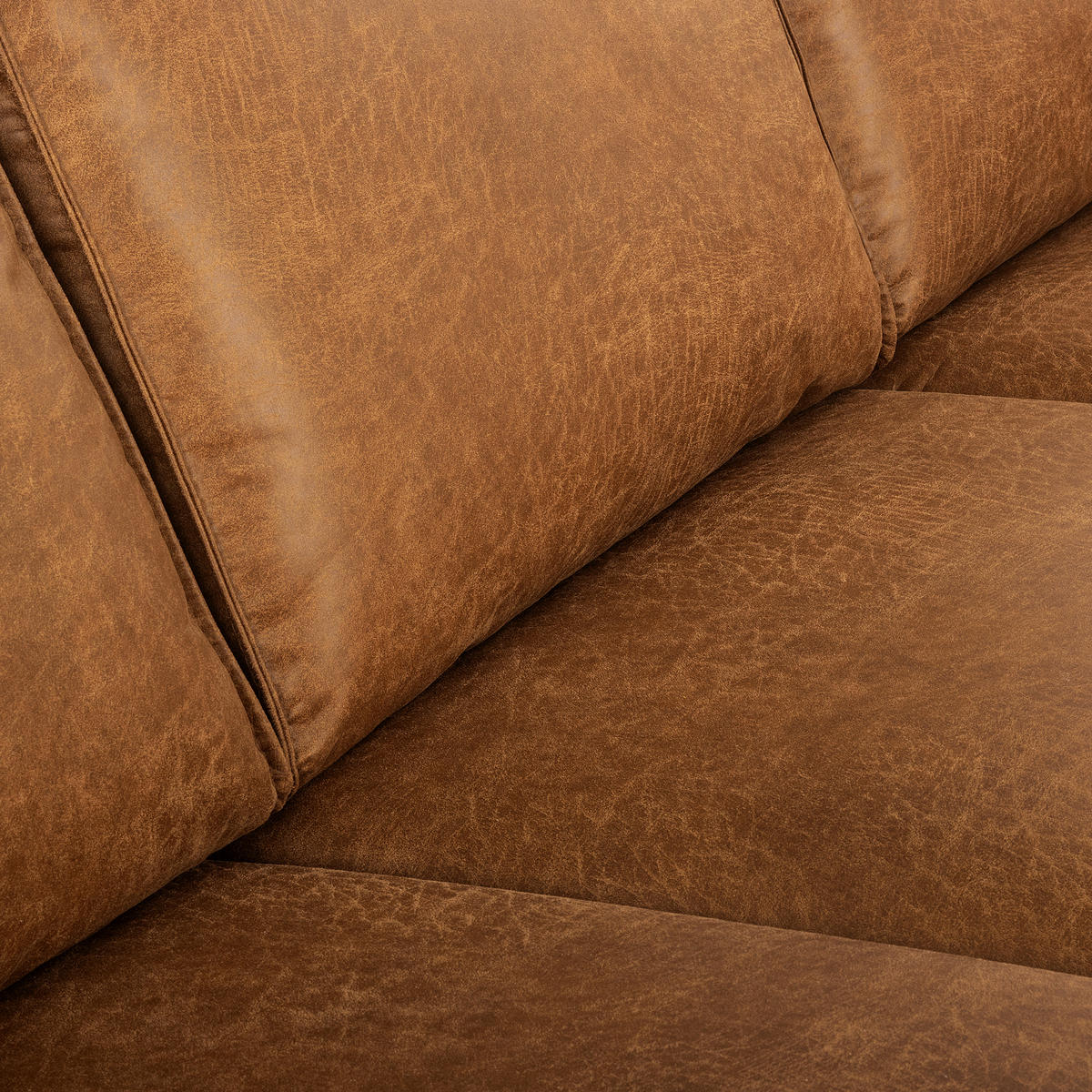 ECKSOFA Hellbraun Echtleder Lederlook Bettkasten, Schlaffunktion, Rücken echt  - Hellbraun/Schwarz, Design, Leder/Textil (166/238cm) - Livetastic