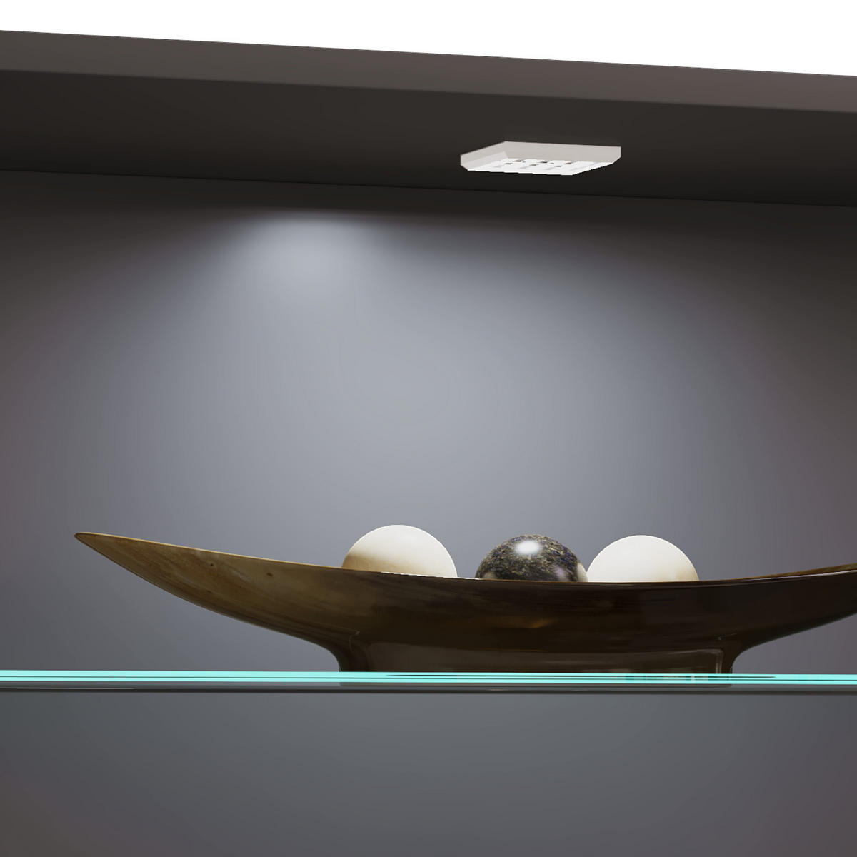 VITRINE in Anthrazit  - Anthrazit/Schwarz, Modern, Glas/Holzwerkstoff (70/90/35cm) - MID.YOU