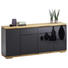 SIDEBOARD 182/81/40 cm - Eichefarben/Schwarz, Design, Holz/Holzwerkstoff (182/81/40cm) SIDEBOARD 182/81/40 cm - Eichefarben/Schwarz, Design, Holz/Holzwerkstoff (182/81/40cm)