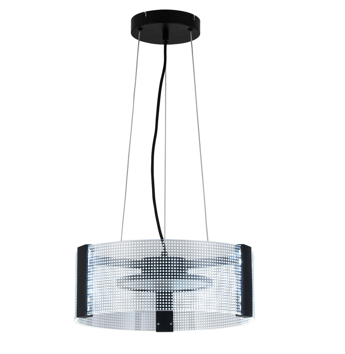 LED FÜGGŐLÁMPA 40/120 cm  - fekete/áttetsző, Design, műanyag/fém (40/120cm) - Novel
