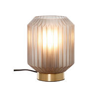 TISCHLEUCHTE Clancy 12,5/17/12,5 cm  - Braun/Grau, Design, Glas/Metall (12,5/17/12,5cm)