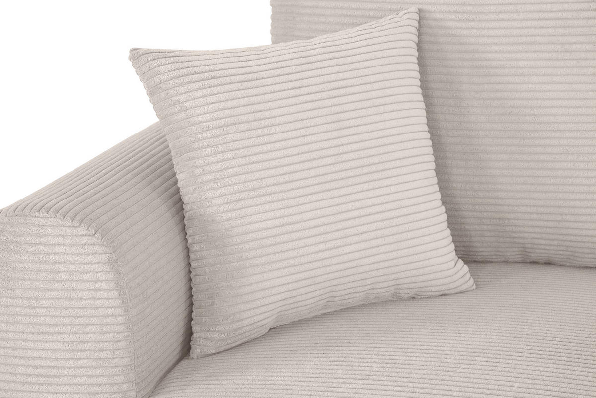 ECKSOFA in Cord Weiss  - Weiss, Design, Textil (250/151cm) - MID.YOU