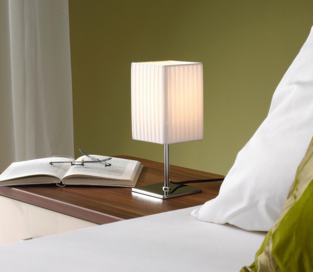 STONA LAMPA Bailey  - bela, Osnovno, metal/tekstil (10/10/26cm)