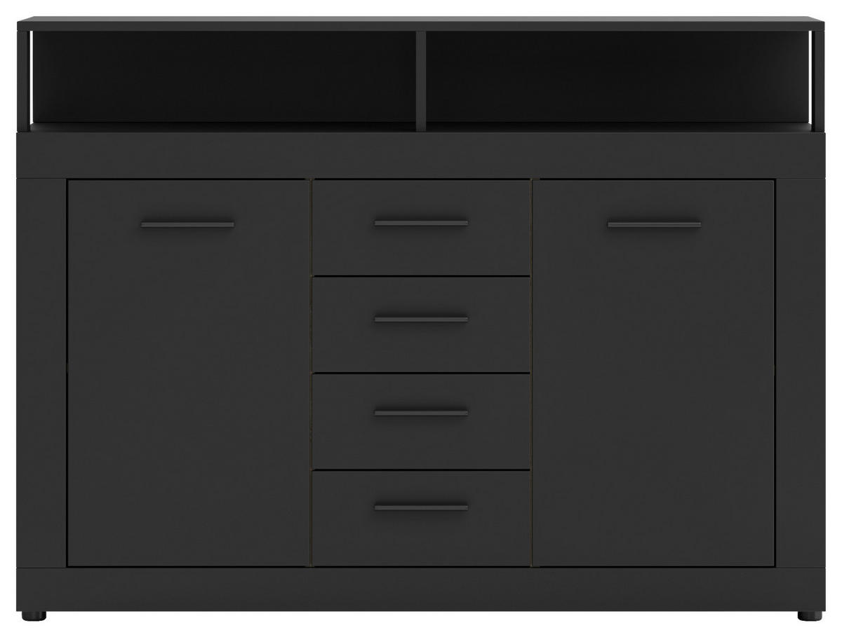 KOMMODE  in 119/96/32 cm  - Anthrazit/Schwarz, Design, Holzwerkstoff/Kunststoff (119/96/32cm) - MID.YOU