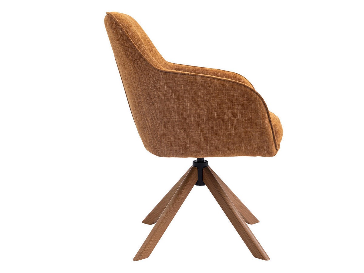 ARMLEHNSTUHL-SET 2 Stück  in Chenille  - Rostfarben/Naturfarben, MODERN, Holz/Textil (59/87/65cm) - Livetastic