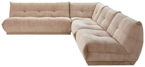 ECKSOFA in Cord Taupe - Taupe, Trend, Textil (285/315cm) - Livetastic