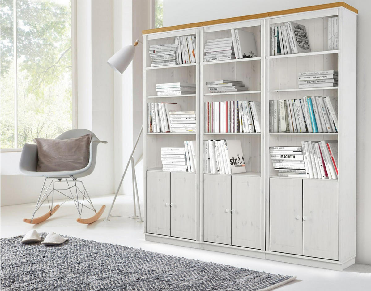 BÜCHERWAND Kiefer massiv Kieferfarben, Honig  - Kieferfarben/Honig, Design, Holz (223/222/34cm) - MID.YOU