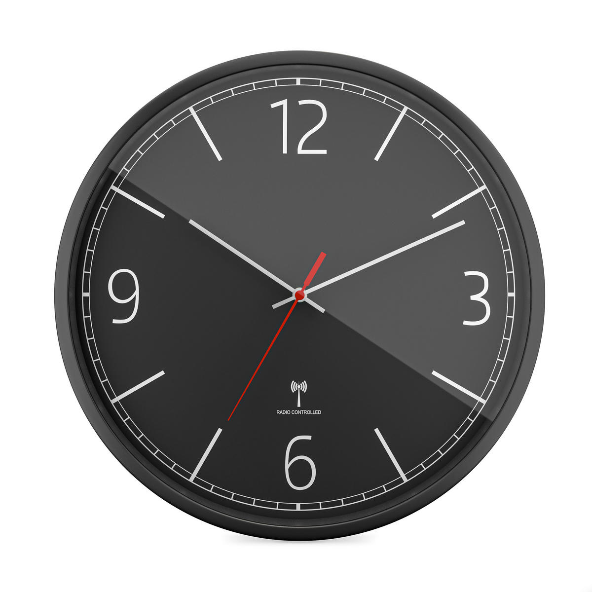 WANDUHR Schwarz  - Schwarz, Basics, Kunststoff (30cm)