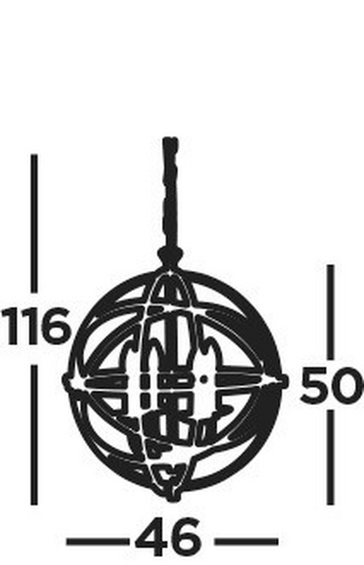 VISEČA SVETILKA  Orbit      46/116 cm      E14 - barve medenine, Design, kovina (46/116cm)