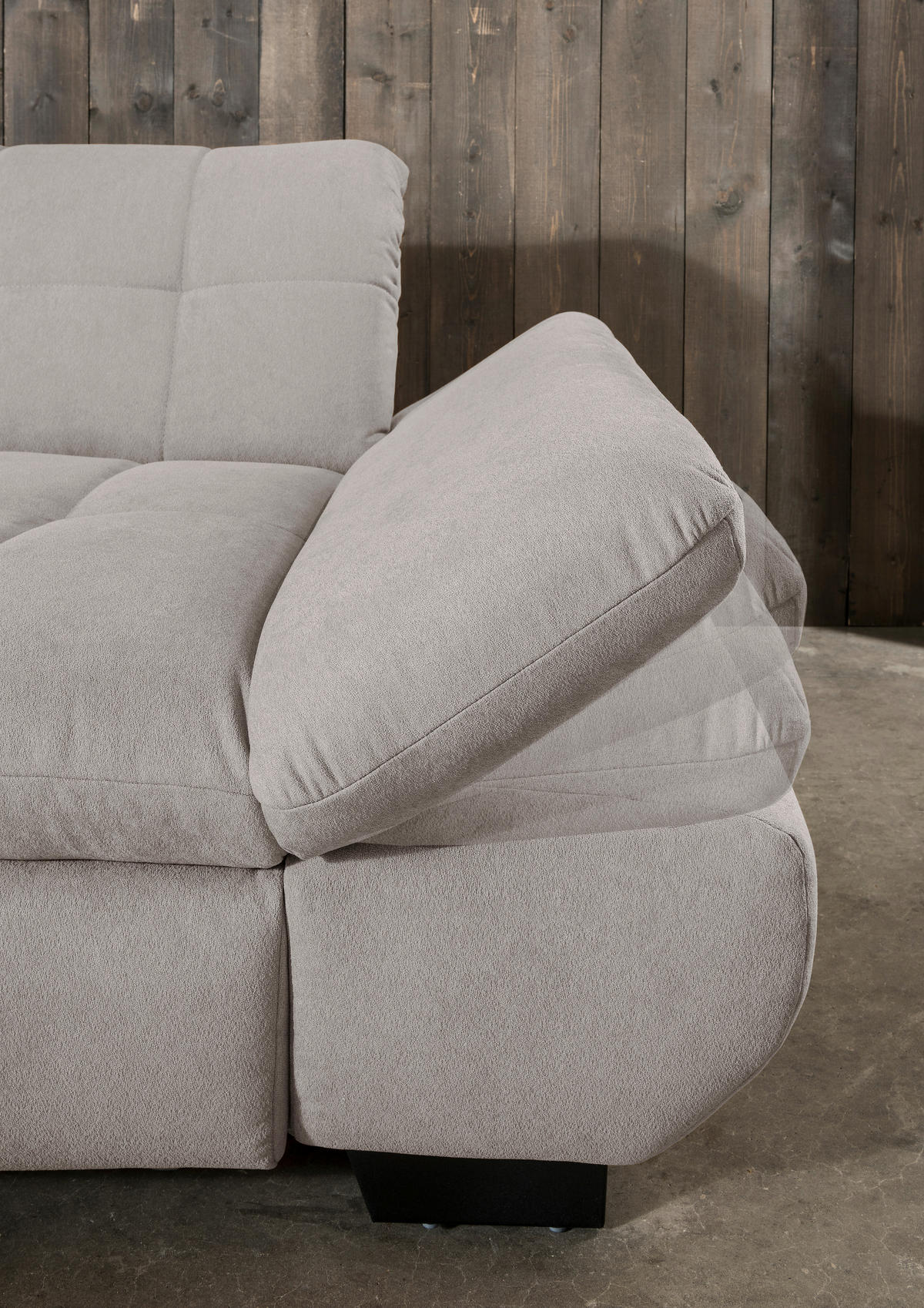 ECKSOFA in Mikrofaser Hellgrau  - Hellgrau/Schwarz, Design, Textil/Metall (198/290cm) - Xora