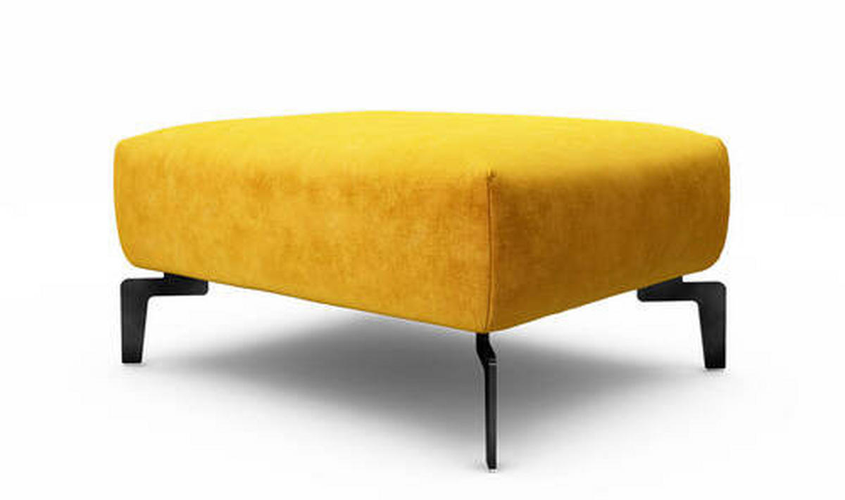 HOCKER in Textil Gelb  - Gelb/Schwarz, Design, Textil/Metall (90/70/46cm) - SENSOO