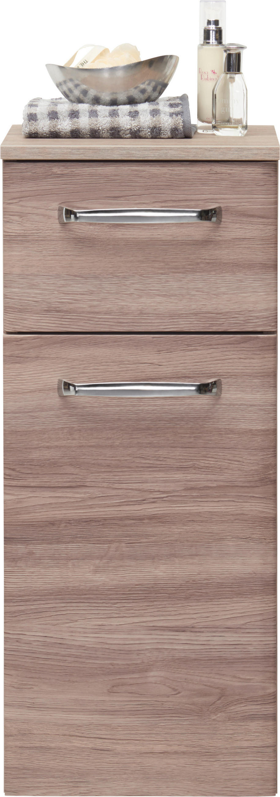 UNTERSCHRANK in   - Chromfarben/Eichefarben, Design, Glas/Holzwerkstoff (30/72/33cm) - Xora