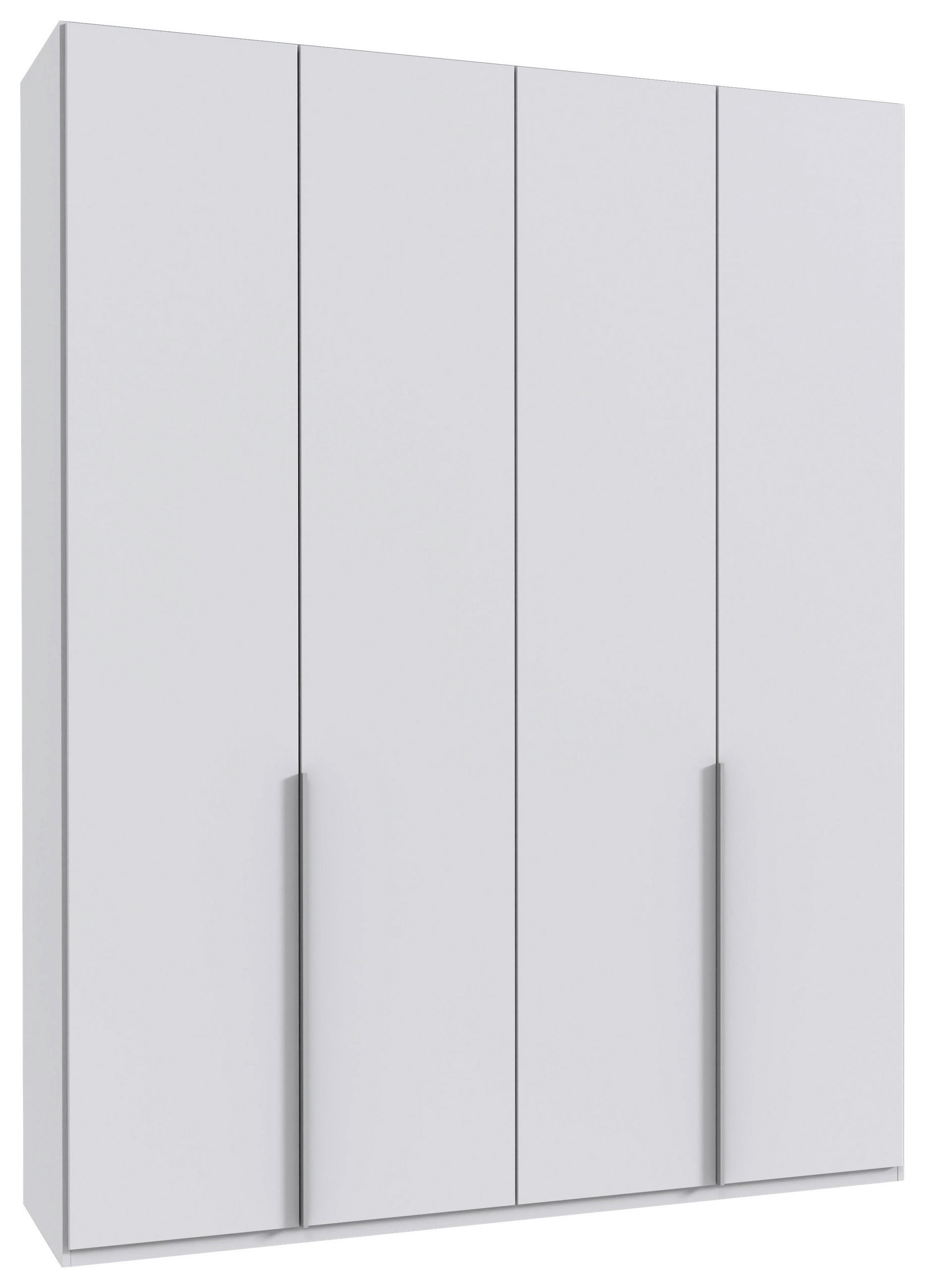 DREHTÜRENSCHRANK in Weiss  - Weiss/Alufarben, Modern, Holzwerkstoff/Metall (180/236/58cm) - MID.YOU