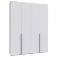DREHTÜRENSCHRANK in Weiss  - Weiss/Alufarben, Modern, Holzwerkstoff/Metall (180/236/58cm) - MID.YOU
