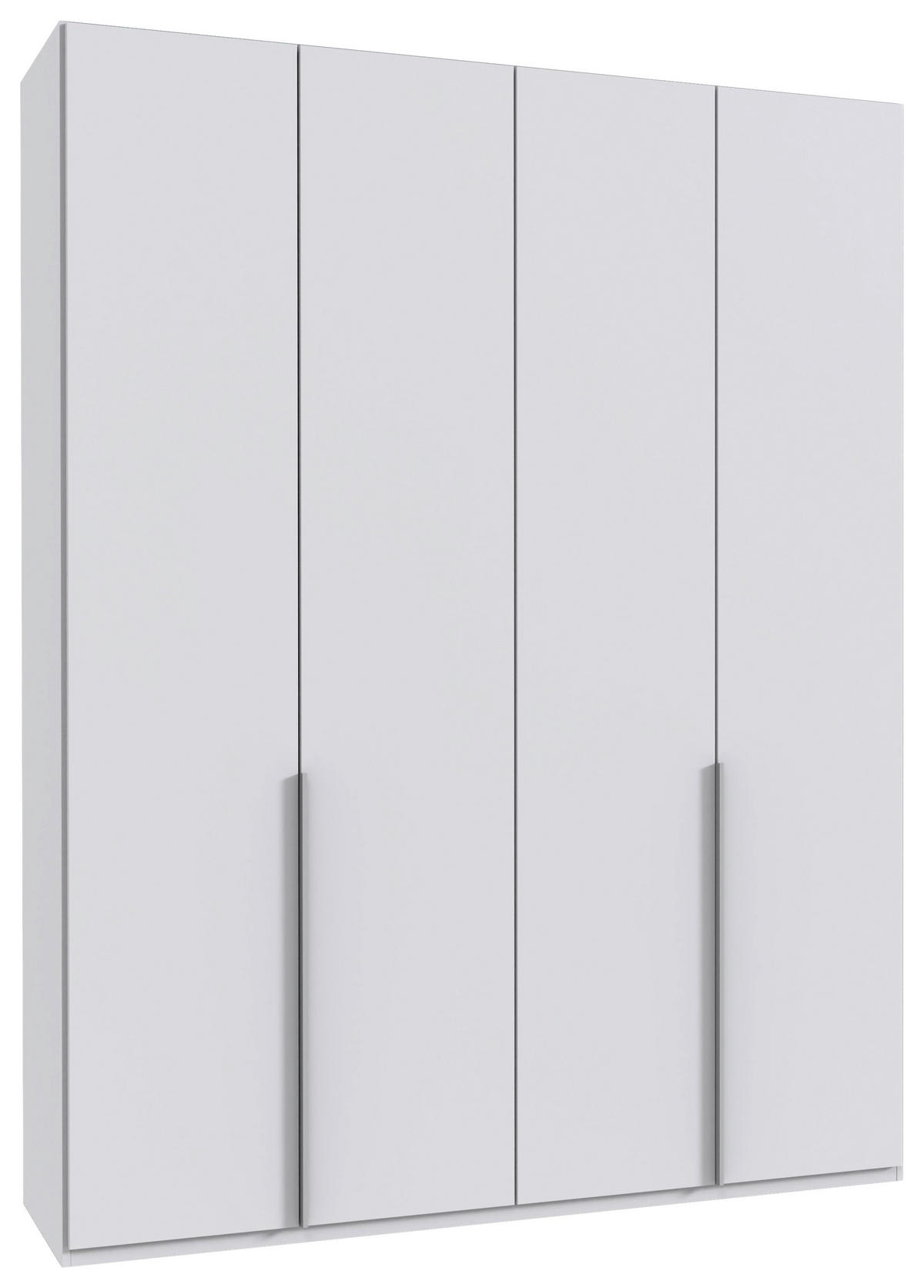 DREHTÜRENSCHRANK in Weiss  - Weiss/Alufarben, Modern, Holzwerkstoff/Metall (180/236/58cm) - MID.YOU