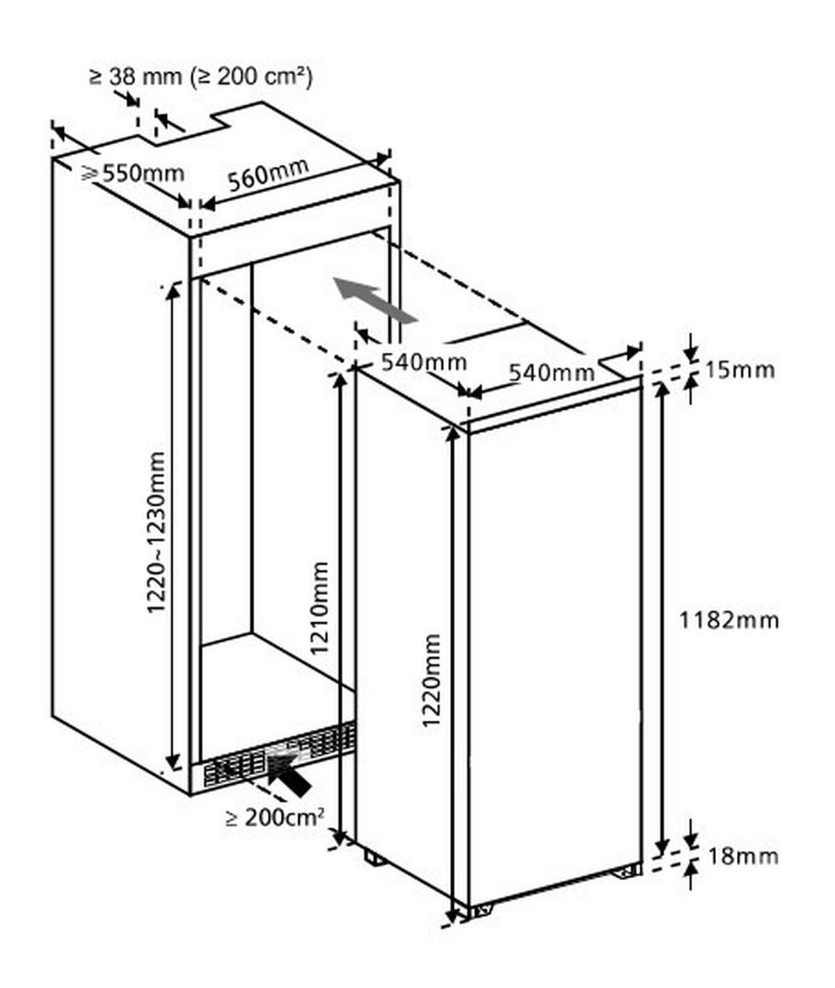 KÜHLSCHRANK 54,0/122,0/54,0 cm EKS123  - Weiß, Basics, Glas/Kunststoff (54,0/122,0/54,0cm) - Oranier