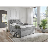 BOXSPRINGBETT 140/200 cm  in Grau  - Grau, Modern, Kunststoff/Textil (140/200cm) - MID.YOU