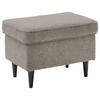 HOCKER in Textil Sandfarben  - Sandfarben/Schwarz, Basics, Holz/Textil (63/43/42cm) - MID.YOU