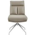 STUHL - Taupe/Edelstahlfarben, Design, Textil/Metall (51,5/89,5/65cm) - Novel