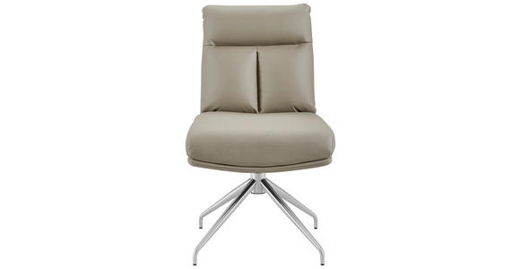 STUHL - Taupe/Edelstahlfarben, Design, Textil/Metall (51,5/89,5/65cm) - Novel