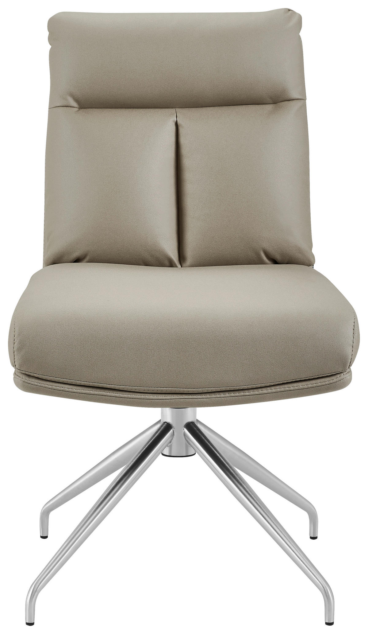 STUHL - Taupe/Edelstahlfarben, Design, Textil/Metall (51,5/89,5/65cm) - Novel
