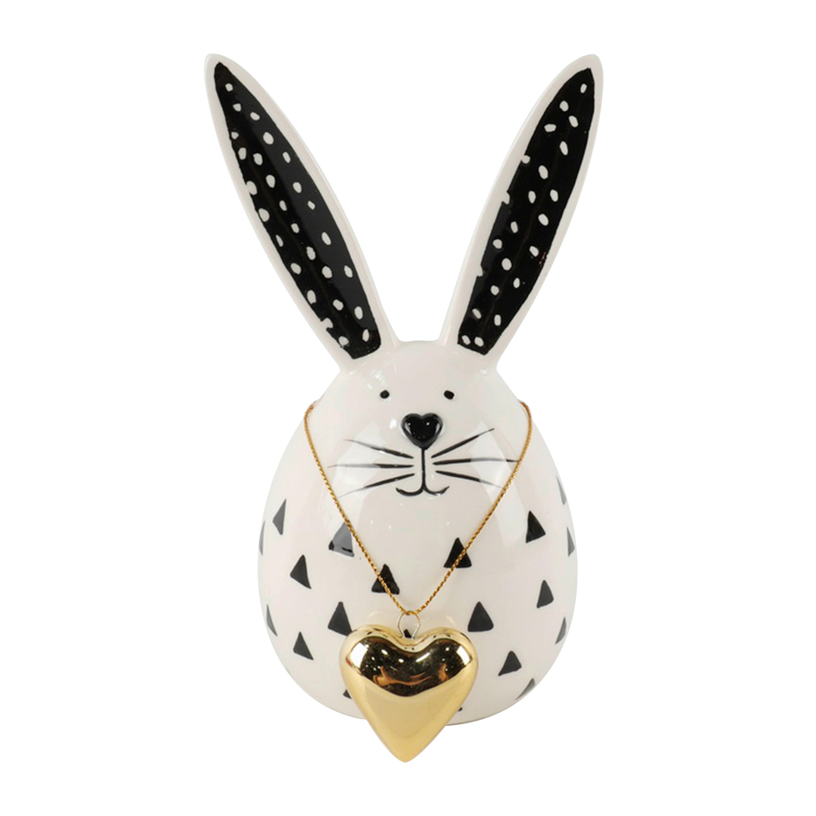 DEKOHASE - Goldfarben/Schwarz, LIFESTYLE, Keramik/Metall (11/17,5/10,1cm)