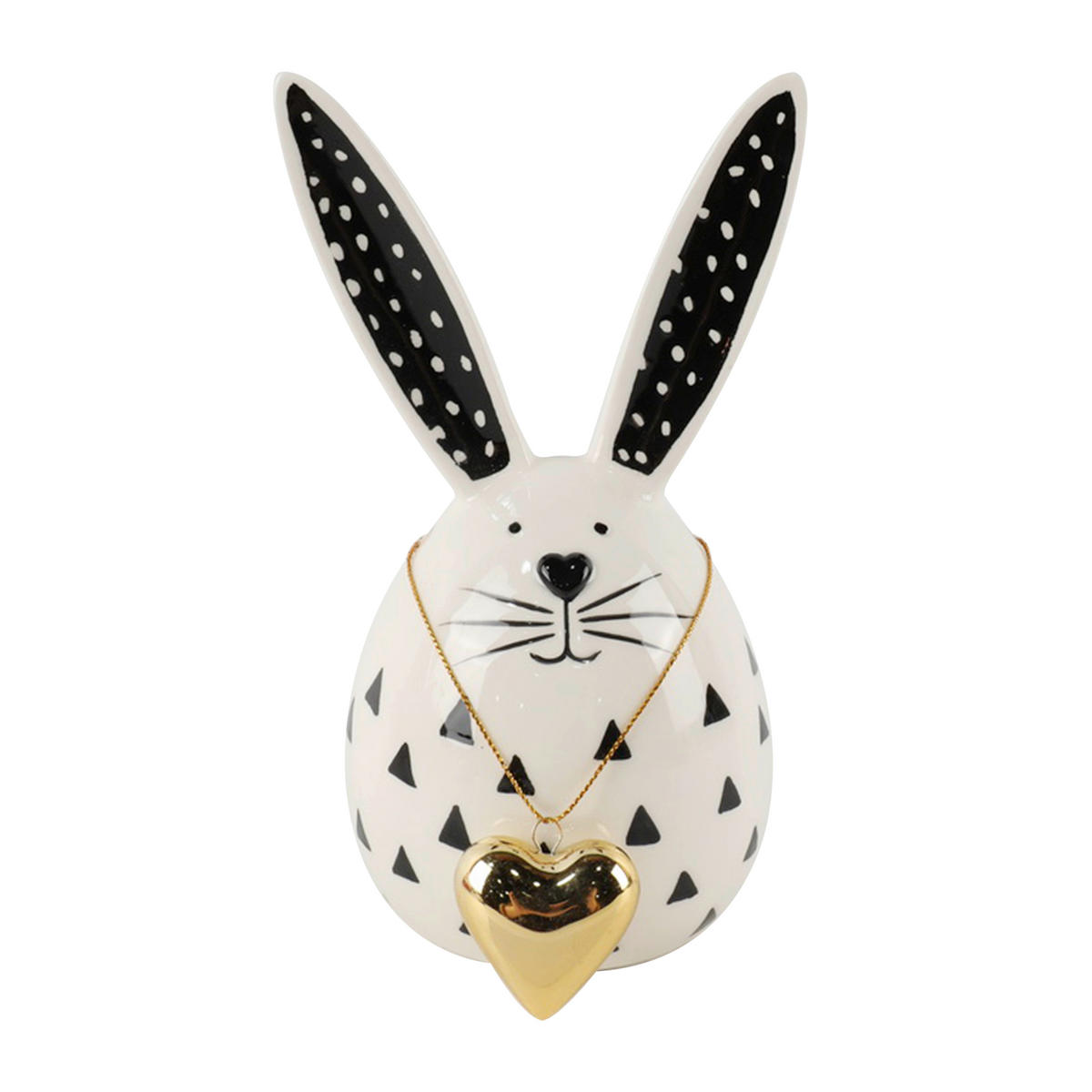 DEKOHASE - Goldfarben/Schwarz, LIFESTYLE, Keramik/Metall (11/17,5/10,1cm)