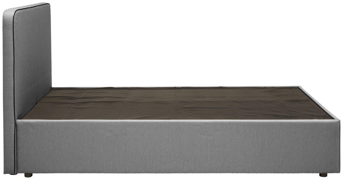 BOX-ÁGY 120/200 cm  világosszürke  - világosszürke, Konventionell, textil/fa (120/200cm) - P & B