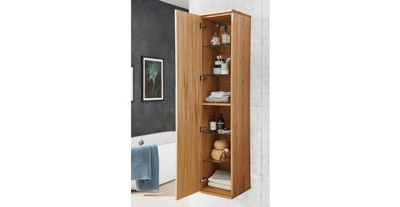 HOCHSCHRANK 35/165/37 cm  - Eichefarben/Anthrazit, Design, Glas/Holz (35/165/37cm) - Dieter Knoll