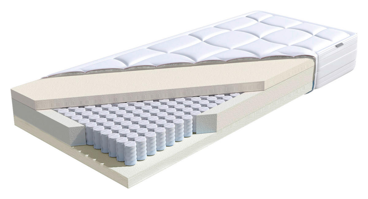POLSTERBETT 180/200 cm,  in Blaugrau, Matratze, Lattenrost, Bettkasten, unterschiedliche Matratzenhärtegrade je Bettseite, H2 + H2 = mittel  - Silberfarben/Blaugrau, Design, Holzwerkstoff/Kunststoff (180/200cm) - Beldomo - Sleep