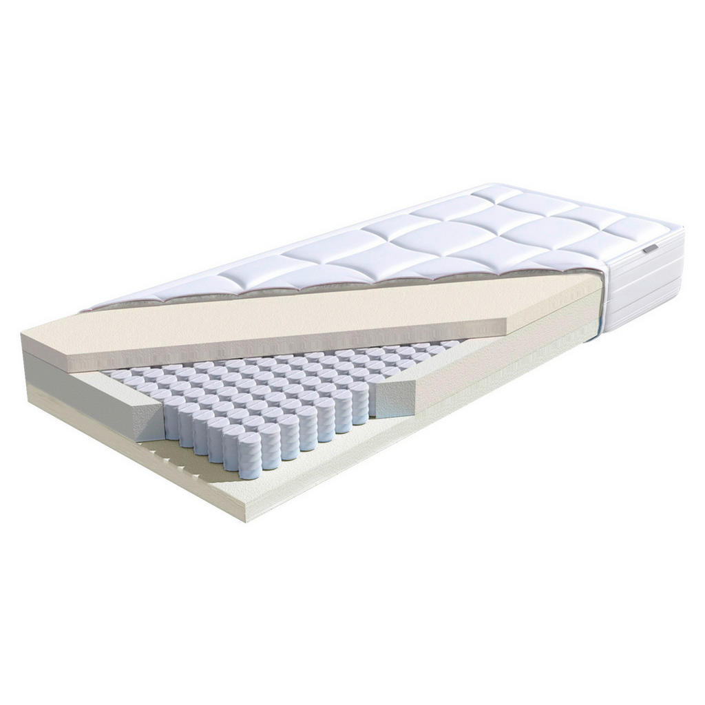 Thumbnail - Beldomo - Sleep Polsterbett, Blaugrau, Textil, Buche, H4, Höhe ca. 24 cm, 180x200 cm, Goldenes M, Made in EU, Härtegrada...