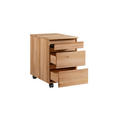 ROLLCONTAINER Asteiche massiv Eichefarben  - Eichefarben, KONVENTIONELL, Holz/Kunststoff (43/65/60cm) - Linea Natura