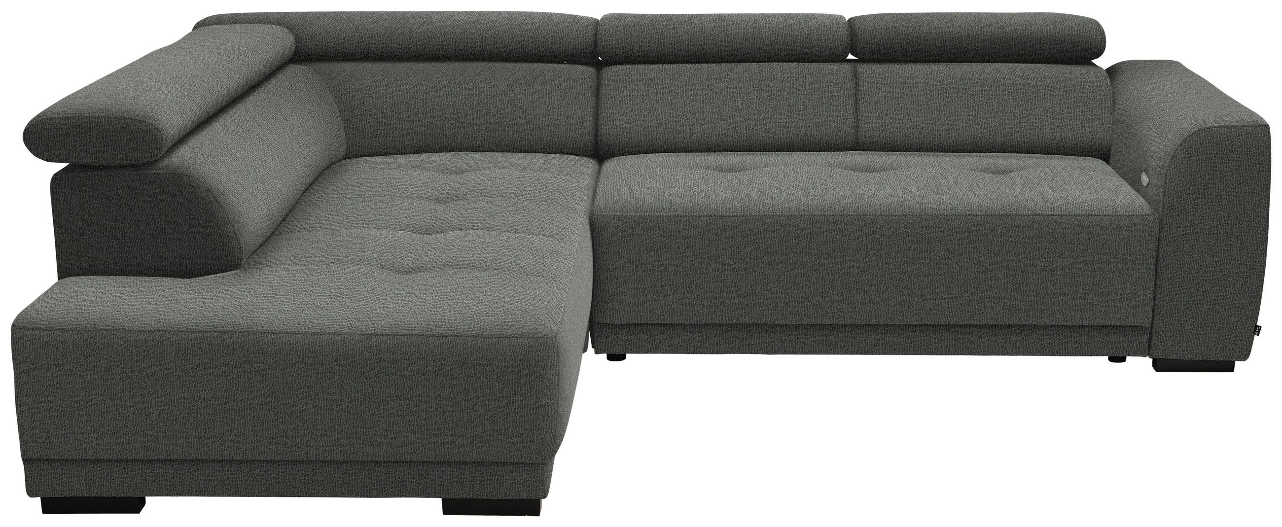ECKSOFA in Struktur Grau  - Schwarz/Grau, Design, Kunststoff/Textil (205/284cm) - MID.YOU