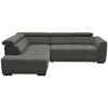 ECKSOFA in Struktur Grau  - Schwarz/Grau, Design, Kunststoff/Textil (205/284cm) - MID.YOU