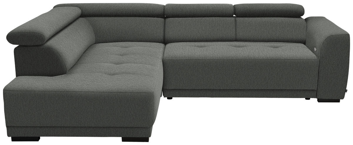 ECKSOFA in Struktur Grau  - Schwarz/Grau, Design, Kunststoff/Textil (205/284cm) - MID.YOU