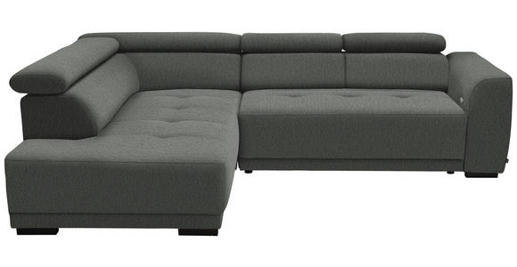 ECKSOFA in Struktur Grau 205/284 cm - Schwarz/Grau, Design, Kunststoff/Textil (205/284cm) - Xora