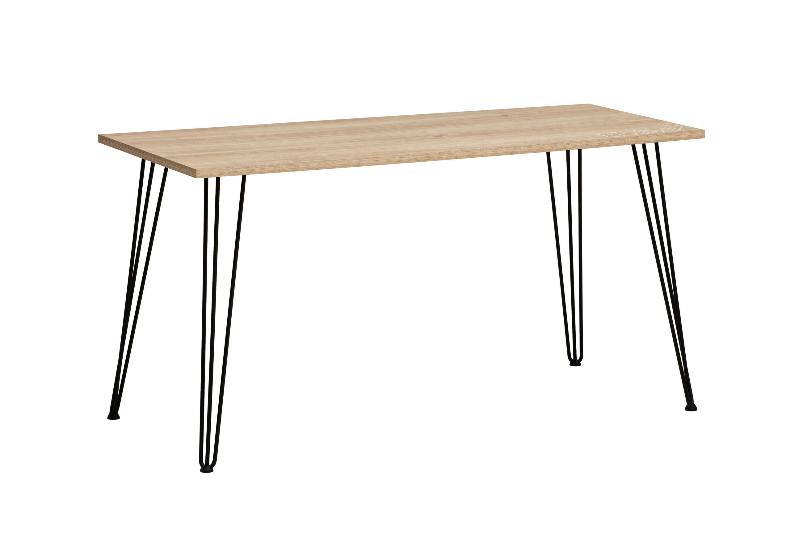 SCHREIBTISCH 138/60/73,7 cm in Schwarz, Eichefarben - Eichefarben/Schwarz, MODERN, Holzwerkstoff/Metall (138/60/73,7cm) - MID.YOU