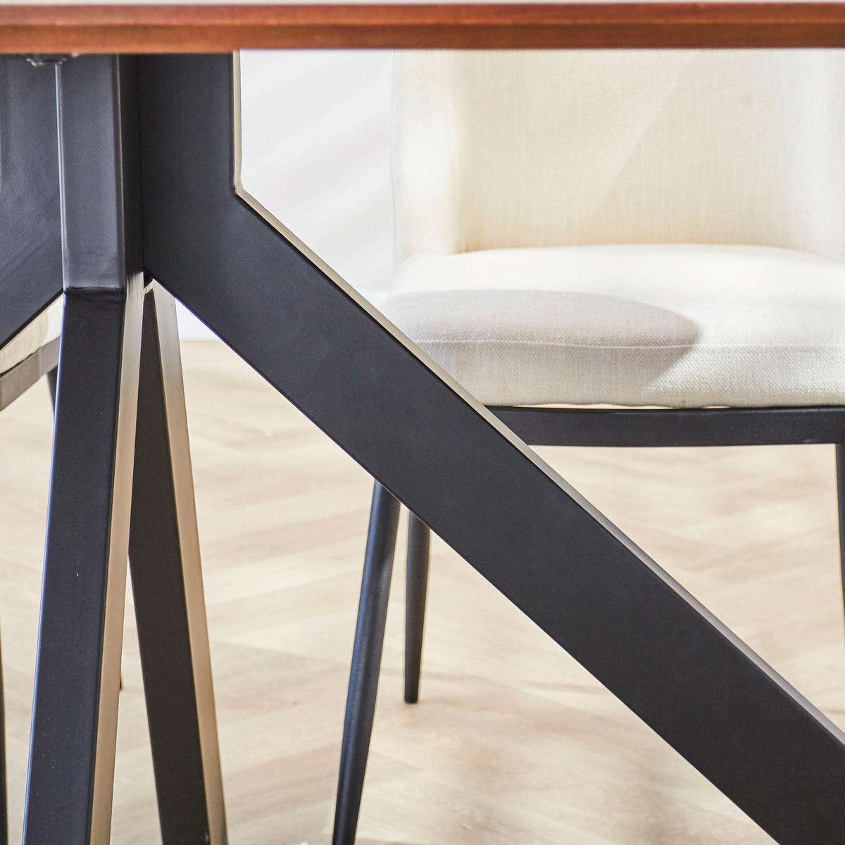 ESSTISCH Akazie oval Braun, Akaziefarben  - Schwarz/Braun, Design, Holz/Metall (180/100/76cm) - MID.YOU